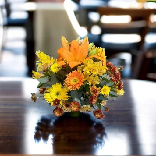 Centro de mesa con flores de estacion amarillo